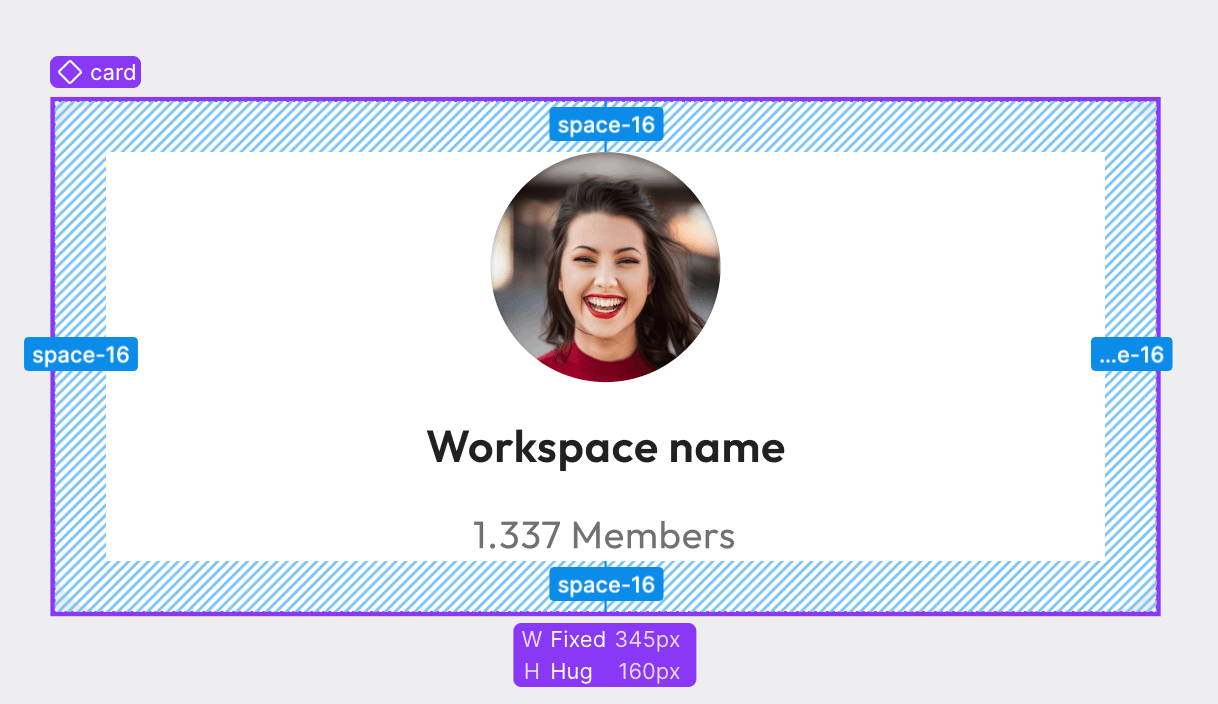 Workspace Card vertical with padding